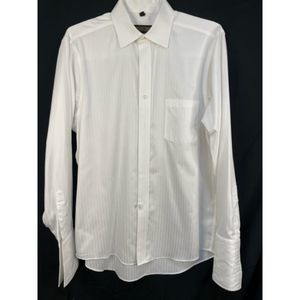 Donald J Trump Signature Collection White Striped 16 Neck 34/35 Dress Shirt